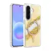 Onegif Samsung Galaxy A56 Lotus Simli Magsafe Kapak - Gümüş