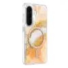 Onegif Samsung Galaxy A56 Lotus Simli Magsafe Kapak - Turuncu