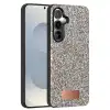 Onegif Samsung Galaxy S25 Bright Simli Kapak - Gümüş