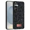 Onegif Samsung Galaxy S25 Bright Simli Kapak - Siyah