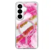 Onegif Samsung Galaxy S26 Lotus Simli Magsafe Kapak - Pembe