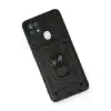 Oppo A15 Kılıf Pars Lens Yüzüklü Silikon - Siyah