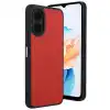 Oppo A38 Kılıf Aras Deri Kapak - Kırmızı