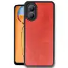 Oppo A38 Kılıf Aras Deri Kapak - Kırmızı