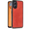Oppo A38 Kılıf Aras Deri Kapak - Kırmızı