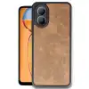 Oppo A38 Kılıf Aras Deri Kapak - Taba
