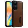 Oppo A38 Sara Kartvizitli Deri Kılıf - Taba