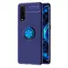 Oppo Find X2 Kılıf Range Yüzüklü Silikon - Mavi