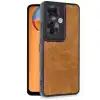 Oppo Reno 11f Kılıf Aras Deri Kapak - Taba