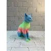 Pastel Rainbow Kedi Figürü Masa ve Raf Üstü Ev Dekorasyonu