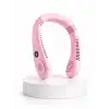 Pembe Boyun Tipi Fan USB Şarjlı Hafif Tasarım Güçlü Hava Üflemeli Serinletici