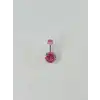 Pembe Taşlı Göbek Piercing