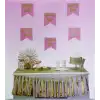 Pembe Üzeri Altın Hoşgeldin Kızım Flama Süs
