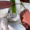 Pirinç Üzeri Rodyum Kaplama Zirkon Taşlı Yüzük