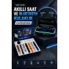 Powerbank Bluetooth Kulaklık Ve Akıllı Saat 7 Kordonlu Metal Kordon Plastik Kordon