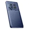 Realme 12 Pro Plus Kılıf Auto Focus Karbon Kapak - Lacivert