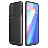 Realme 7 Kılıf Auto Focus Karbon Kapak - Siyah