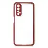 Realme 7 Kılıf Miami Şeffaf Silikon - Fuşya