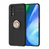 Realme 7 Kılıf Range Yüzüklü Silikon - Siyah-gold