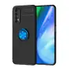 Realme 7 Kılıf Range Yüzüklü Silikon - Siyah-mavi