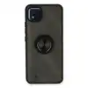 Realme C11 2021 Kılıf Montreal Yüzüklü Silikon Kapak - Siyah