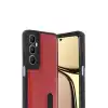Realme C65 Sara Kartvizitli Deri Kılıf - Kırmızı