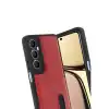 Realme C65 Sara Kartvizitli Deri Kılıf - Kırmızı