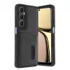 Realme C65 Sara Kartvizitli Deri Kılıf - Siyah