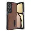 Realme C65 Sara Kartvizitli Deri Kılıf - Taba