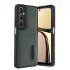 Realme C65 Sara Kartvizitli Deri Kılıf - Yeşil