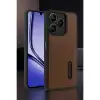 Realme Note 50 4g Kılıf Sara Kartvizitli Deri Kılıf - Taba