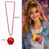 Retro Disko Topu Şekilli 8039ler 9039lar Kırmızı Renk Plastik Kolye