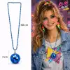 Retro Disko Topu Şekilli 8039ler 9039lar Mavi Renk Plastik Kolye