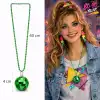 Retro Disko Topu Şekilli 8039ler 9039lar Yeşil Renk Plastik Kolye