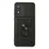 Samsung Galaxy A02 Kılıf Pars Lens Yüzüklü Silikon - Siyah