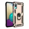 Samsung Galaxy A02 Kılıf Sofya Yüzüklü Silikon Kapak - Gold