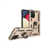 Samsung Galaxy A02s Kılıf Sofya Yüzüklü Silikon Kapak - Gold