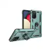 Samsung Galaxy A02s Kılıf Sofya Yüzüklü Silikon Kapak - Yeşil