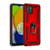 Samsung Galaxy A03 Kılıf Sofya Yüzüklü Silikon Kapak - Kırmızı