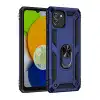 Samsung Galaxy A03 Kılıf Sofya Yüzüklü Silikon Kapak - Lacivert