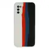 Samsung Galaxy A03s Kılıf Ebruli Lansman Silikon - Beyaz-siyah