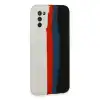 Samsung Galaxy A03s Kılıf Ebruli Lansman Silikon - Beyaz-siyah