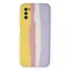 Samsung Galaxy A03s Kılıf Ebruli Lansman Silikon - Sarı-mavi