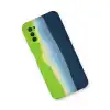 Samsung Galaxy A03s Kılıf Ebruli Lansman Silikon - Yeşil-koyu Yeşil