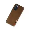 Samsung Galaxy A03s Kılıf Loop Deri Silikon - Kahverengi