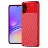 Samsung Galaxy A06 Kılıf Auto Focus Karbon Kapak - Kırmızı