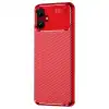 Samsung Galaxy A06 Kılıf Auto Focus Karbon Kapak - Kırmızı