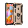 Samsung Galaxy A11 Kılıf Sofya Yüzüklü Silikon Kapak - Gold