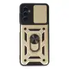 Samsung Galaxy A14 4g Kılıf Pars Lens Yüzüklü Silikon - Gold