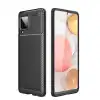 Samsung Galaxy A22 Kılıf Auto Focus Karbon Kapak - Siyah
